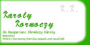 karoly kormoczy business card